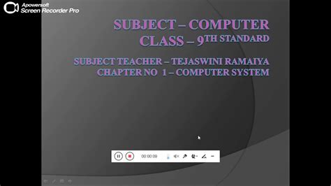 Cbse Class 9th Subject Computer Chapter No 1 Computer System Part 1 Youtube