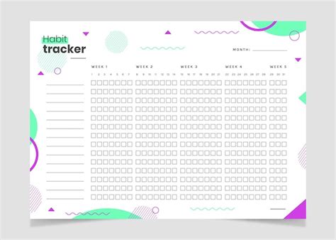 Habit Tracker Vorlage Kostenlose Vektor