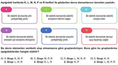 Devre Elemanlar Ve Devre Emalar Test Z S N F Fen Bilimleri Testleri