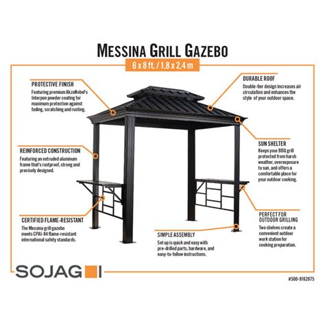 Arlmont And Co Bbq Messina 6 Ft X 8 Ft Grill Gazebo And Reviews Wayfair