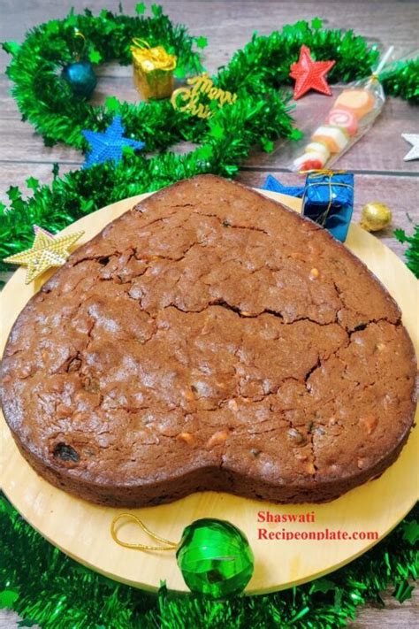 Eggless Plum Cake » Recipe on Plate