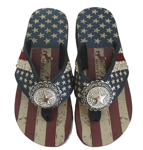 Montana West American Flag Wedge Flip Flops 9 Walmart