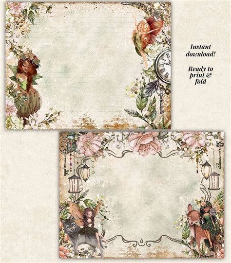 Junk Journal Printable Kit Fairy Dreams Theme Papers And Etsy