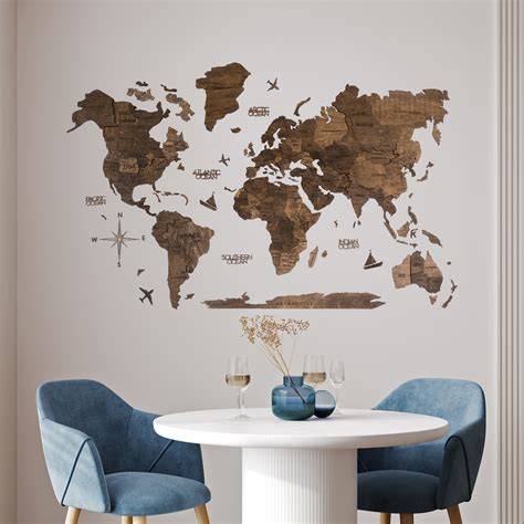 Enjoy The Wood Minimalist Wall Decor 3D World Map Wall Art Wayfair