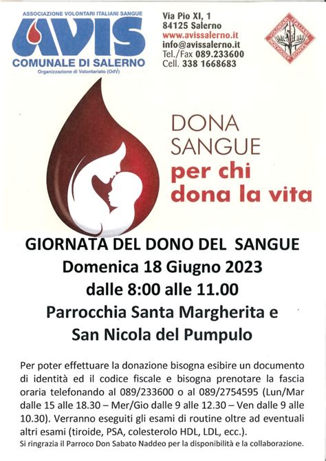 Giornata Del Dono Del Sangue Domenica Giugno Parrocchia Di