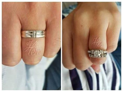 27 Lovely Wedding Ring Tattoos to Make with your Partner | Tiny Tattoo inc