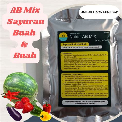 Jual Nutrisi AB MIX Sayuran Buah Dan Buah Pekatan 500 Ml Shopee Indonesia