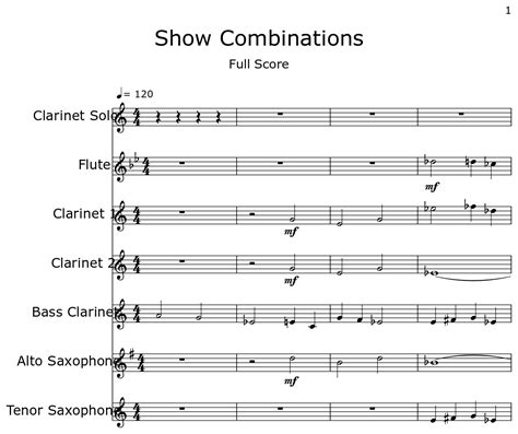 Show Combinations Sheet Music For Clarinet Flute Alto Saxophone