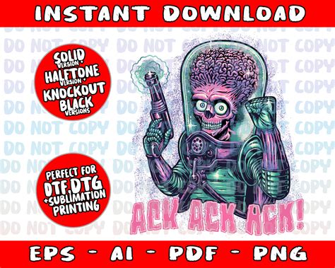 Ack Ack Ack Png Mars Attacks Png Alien Png Space Png - Etsy Canada