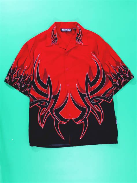 90s Guy Fieri Flame Button Up Shirt - 5 Star Vintage