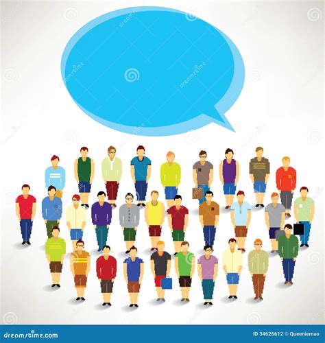 A Big Group Of Men Gather Together Stock Vector Illustration Of