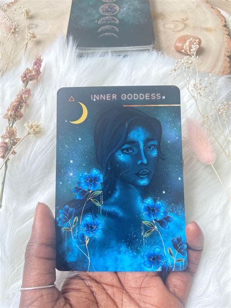 The Sacred Moon Goddess Oracle Deck 40 Large Cards Matte Etsy Uk