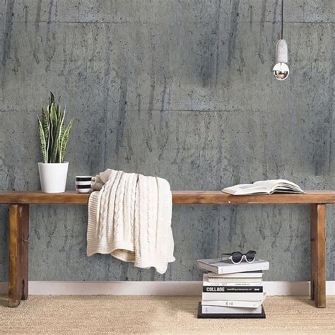 Peel And Stick Concrete Wallpaper Mural Removable Grunge Etsy