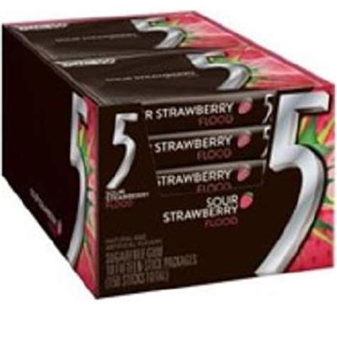 Product Of Wrigleys 5, Gum Strawberry Flood, Count 10 (15S) - Gum ...