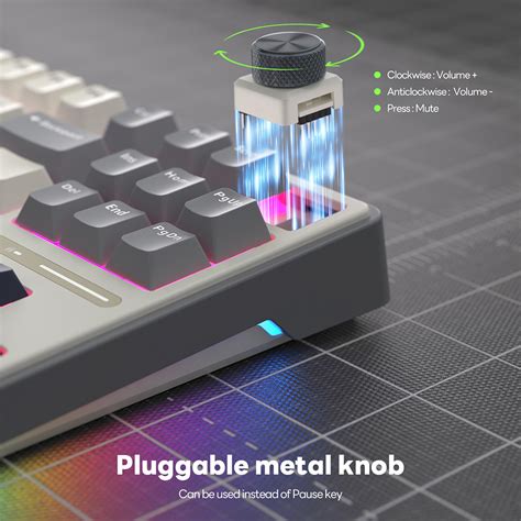 Rk Royal Kludge R Pro Wired Gaming Keyboard Gasket Mechanical Keyboard Rgb Hot Swappable Knob