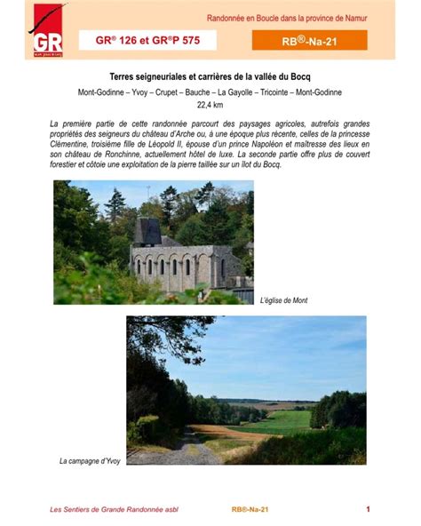 Terres Seigneuriales Et Carri Res De La Vall E Du Bocq Rb Namur