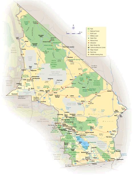 map of deserts in california