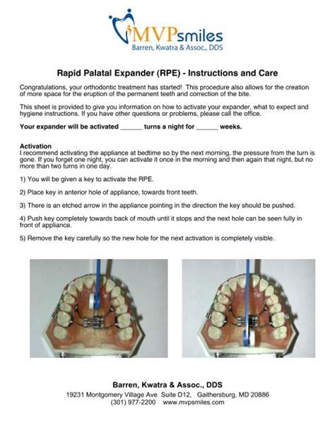 Rapid Palatal Expander (RPE) - Instructions and Care - ProSites