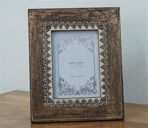 Buy Eleny Rustic Print Mango Wood Photo Frame Online In India At Best