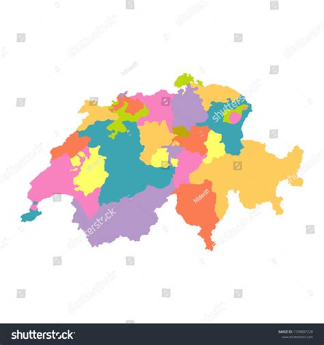 Switzerland Map Regions Vector Flat Illustration Stock Vector (Royalty ...