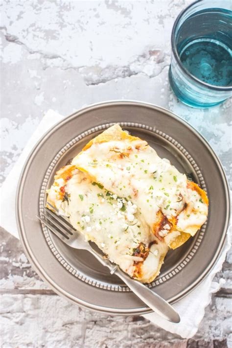 Poblano Mushroom Enchiladas With Goat Cheese Sauce Slow Cooker Gourmet