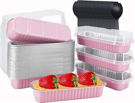 Lnyzqus Mini Loaf Pans With Lids Pack Oz Rectangle Aluminum Foil