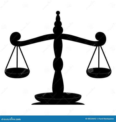 Scales Of Justice Judicial Attribute Vector Sketch Illustration