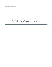 13 days movie report.pdf - TYPE THE COMPANY NAME 13 Days Movie Review ...