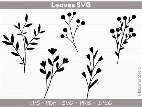 Paper Leaves Svg Leaf Templates Cut File For Cricut Silhouette Clipart