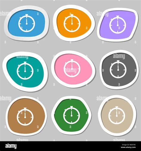 Timer Zeichen Symbol Stoppuhr Symbol Mehrfarbige Aufkleber Aus