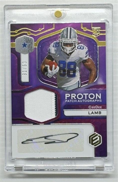 Panini Elements Ceedee Lamb Rpa Rookie Proton Patch Auto Rc