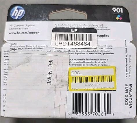 HP 901 CC656AN140 Tri Color Ink Cartridge Variable Expiration Genuine