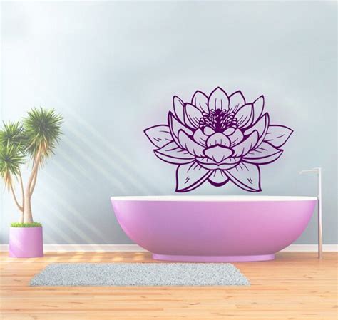 Wall Decals Lotus Flower Pattern Yoga Decal Vinyl Sticker Decor Home