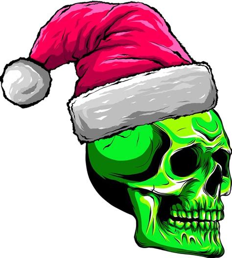 Premium Vector Skull Wearing Santa Claus Hat