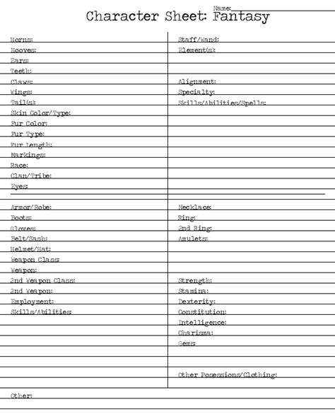 Bio Oc Sheet Template