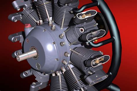 9 Cylinder Radial Engine Other 3d Cad Model Grabcad