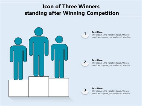 Icon Of Three Winners Standing After Winning Competition Presentation