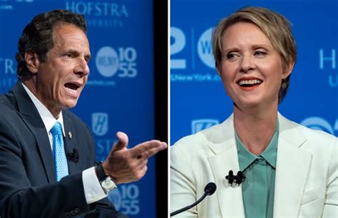 Watch Cynthia Nixon Andrew Cuomo Trade Zingers In Ny Gubernatorial