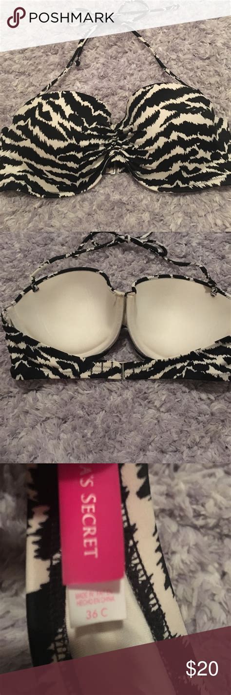 Victorias Secret Zebra Bikini Top Bikini Tops Zebra Bikini Push Up