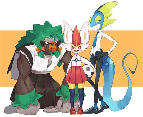 Cinderace Inteleon And Rillaboom Pokemon Drawn By Colaoud Danbooru