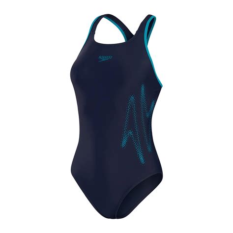 Speedo Hyperboom Racerback Navy Swimsuit Swimming Costume With Bust