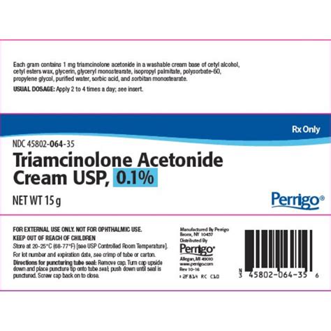 Triamcinolone Acetonide Cream USP, Rx Only, 45% OFF