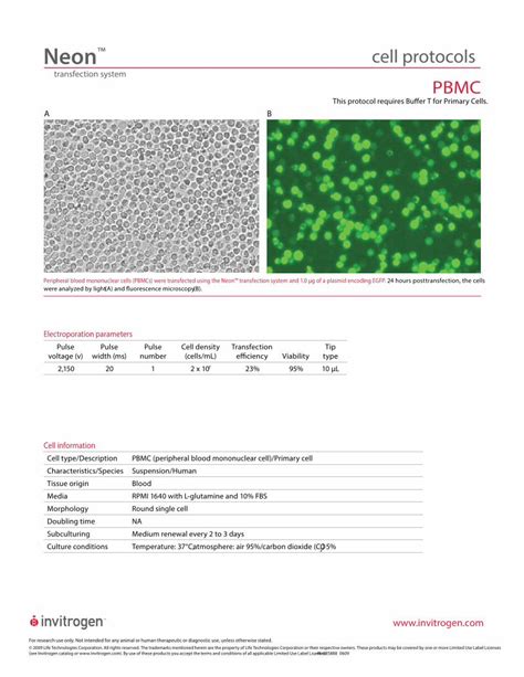 Pdf Neon Cell Protocols Thermo Fisher Scientific · Neon