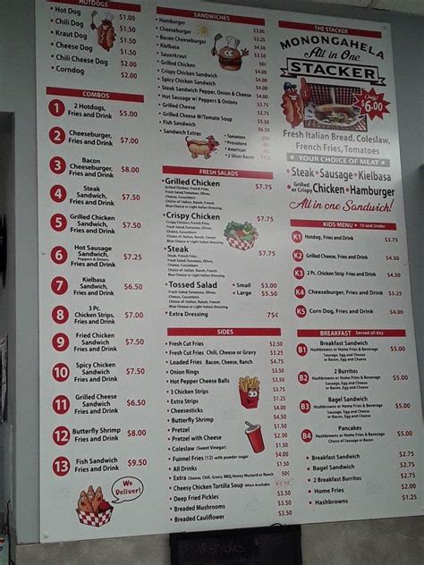 Menu At Two And A Fry Restaurant Monongahela