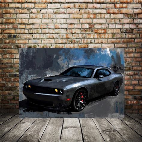 Challenger Art Print Dodge Artwork Car Enthusiast Art Race Etsy In