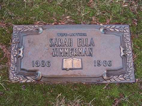 Sarah Ella Waddle Zimmerman Homenaje De Find A Grave