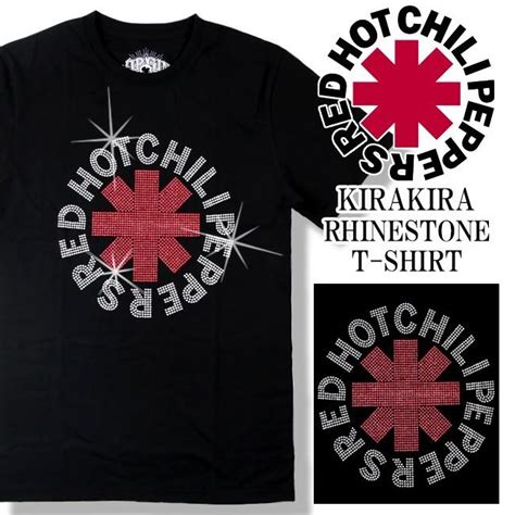 ラインストーン ロックTシャツ 半袖 バンドTシャツ Red Hot Chili Peppers レッドホットチリペッパーズ レッチリ レディース メンズ 黒色 S M Lサイズ T