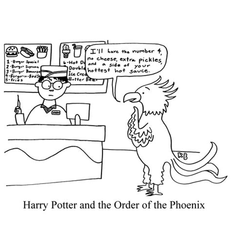 Harry Potter and the Order of the Phoenix Pun Cartoon - katiebcartoons