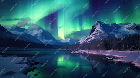 Premium AI Image | Aurora borealis and aurora australis simultaneously lighting up the polar ...