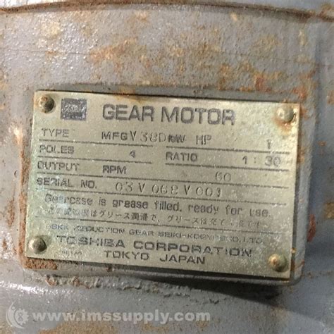 Toshiba Mfgv D Gear Motor Phase Induction Motor Hp Usip Ebay